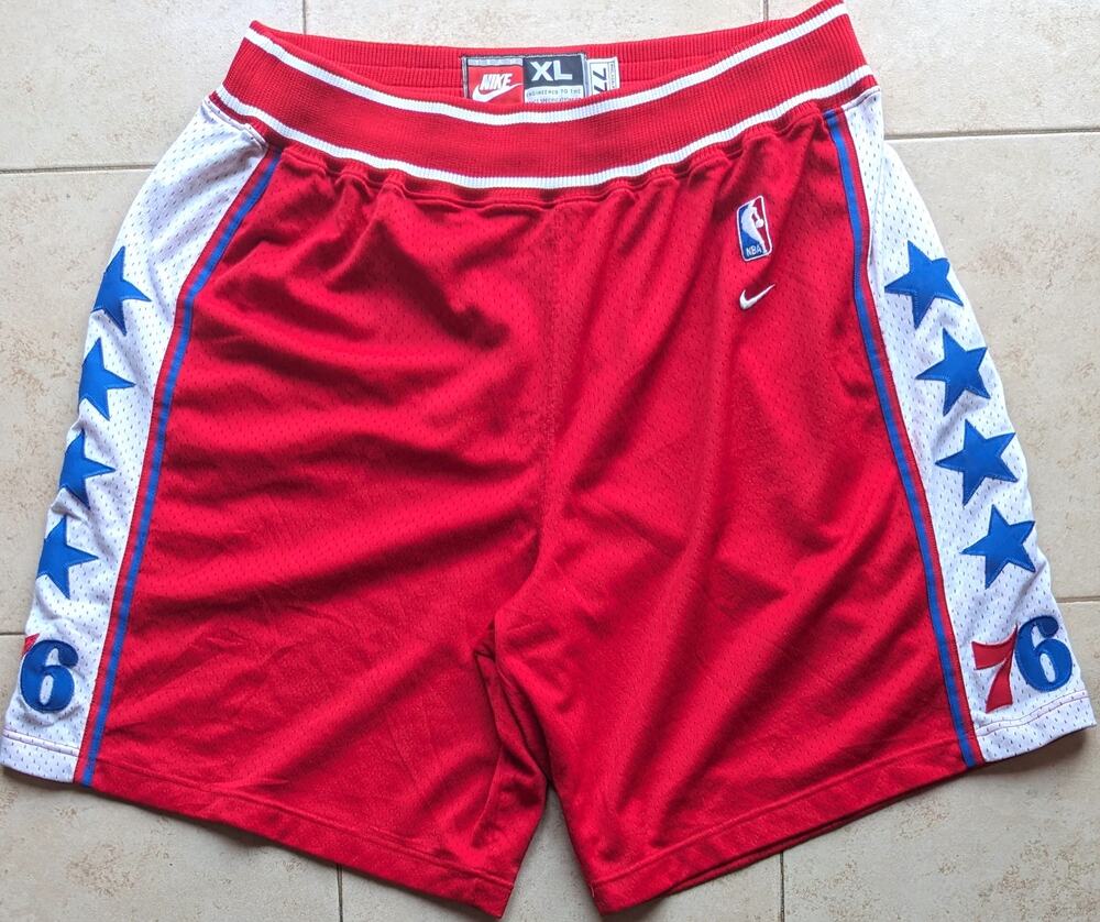 Philadelphia 76ers 2000 NIKE Rewind 77 shorts Swingman XL red NBA basketball vtg